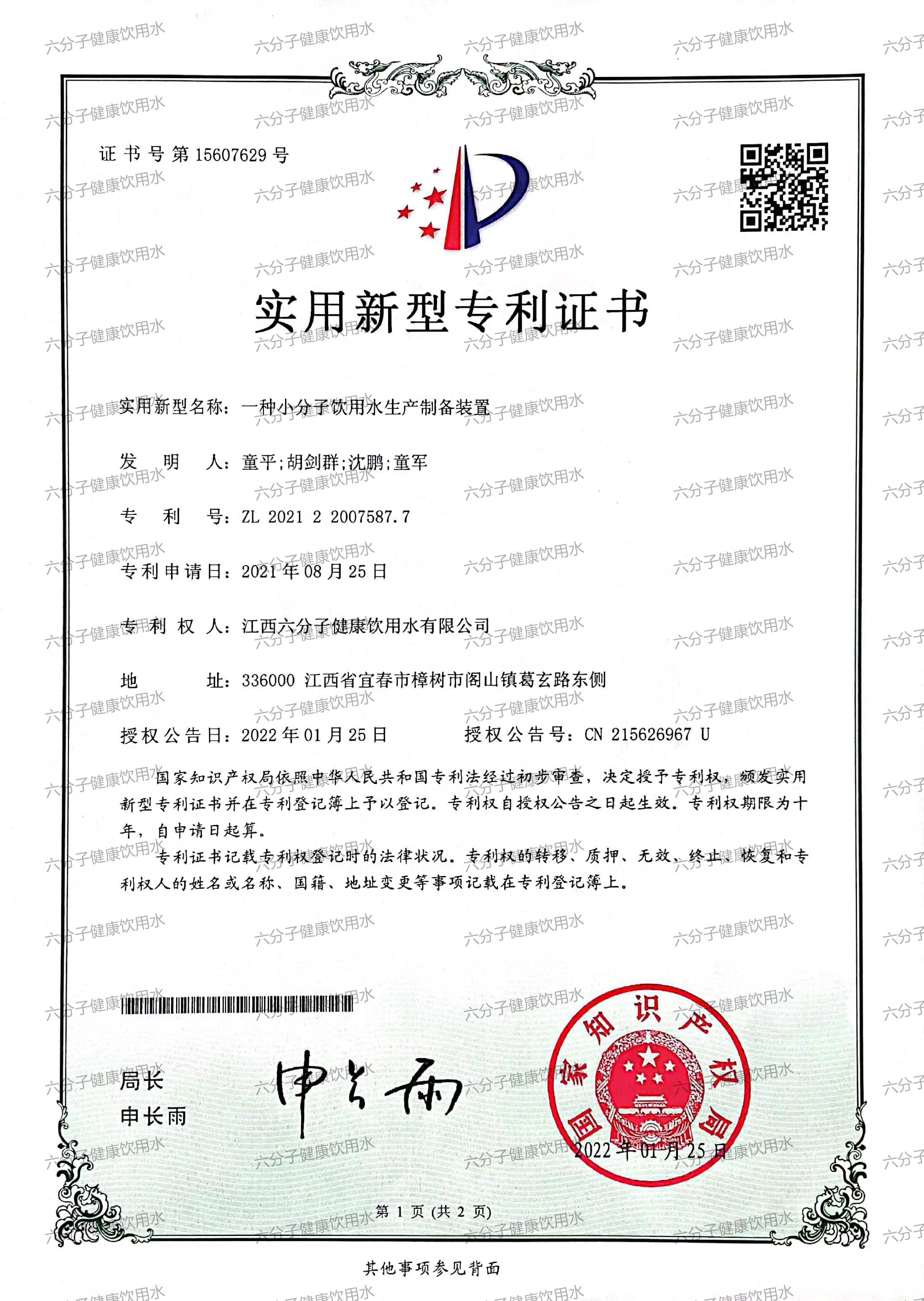 專(zhuān)利證書(shū)(圖10)