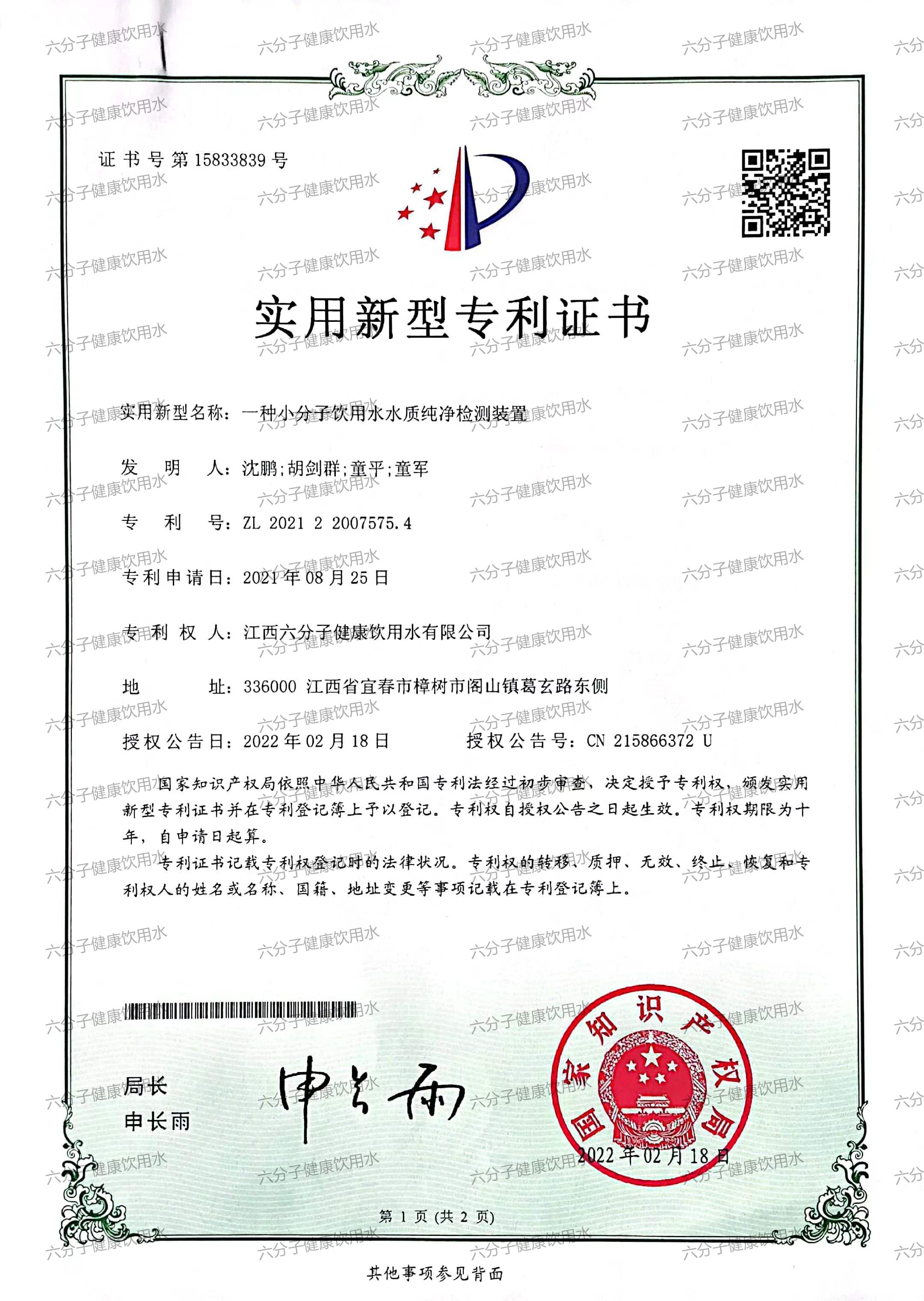 專(zhuān)利證書(shū)(圖14)